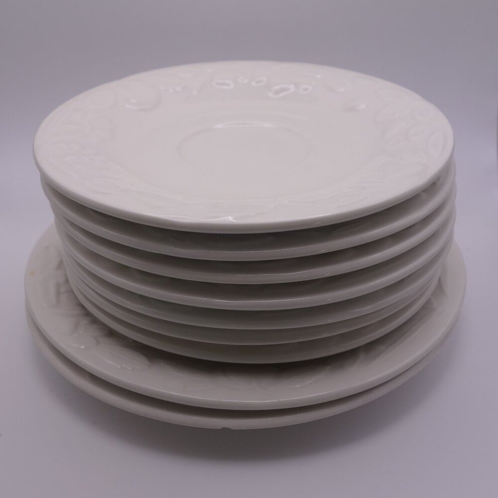 Set of Two(2) 7.75 Inch and Set of Seven(7) 6.5 Inch Harvest Moon Ceramic Plates